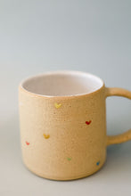 Load image into Gallery viewer, miss autumn lovey *handmade rainbow hearts ceramic mug*