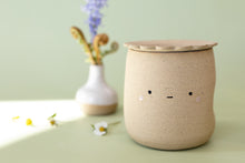 Load image into Gallery viewer, miss sylva raw happy + sad tea set *handmade ceramic thumb indent mug with tea infuser*