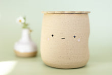 Load image into Gallery viewer, miss sylva raw happy + sad tea set *handmade ceramic thumb indent mug with tea infuser*