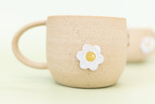 Load image into Gallery viewer, miss linda white + raw *handmade daisy ceramic mug* (Copy)