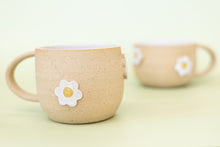 Load image into Gallery viewer, miss linda white + raw *handmade daisy ceramic mug* (Copy)