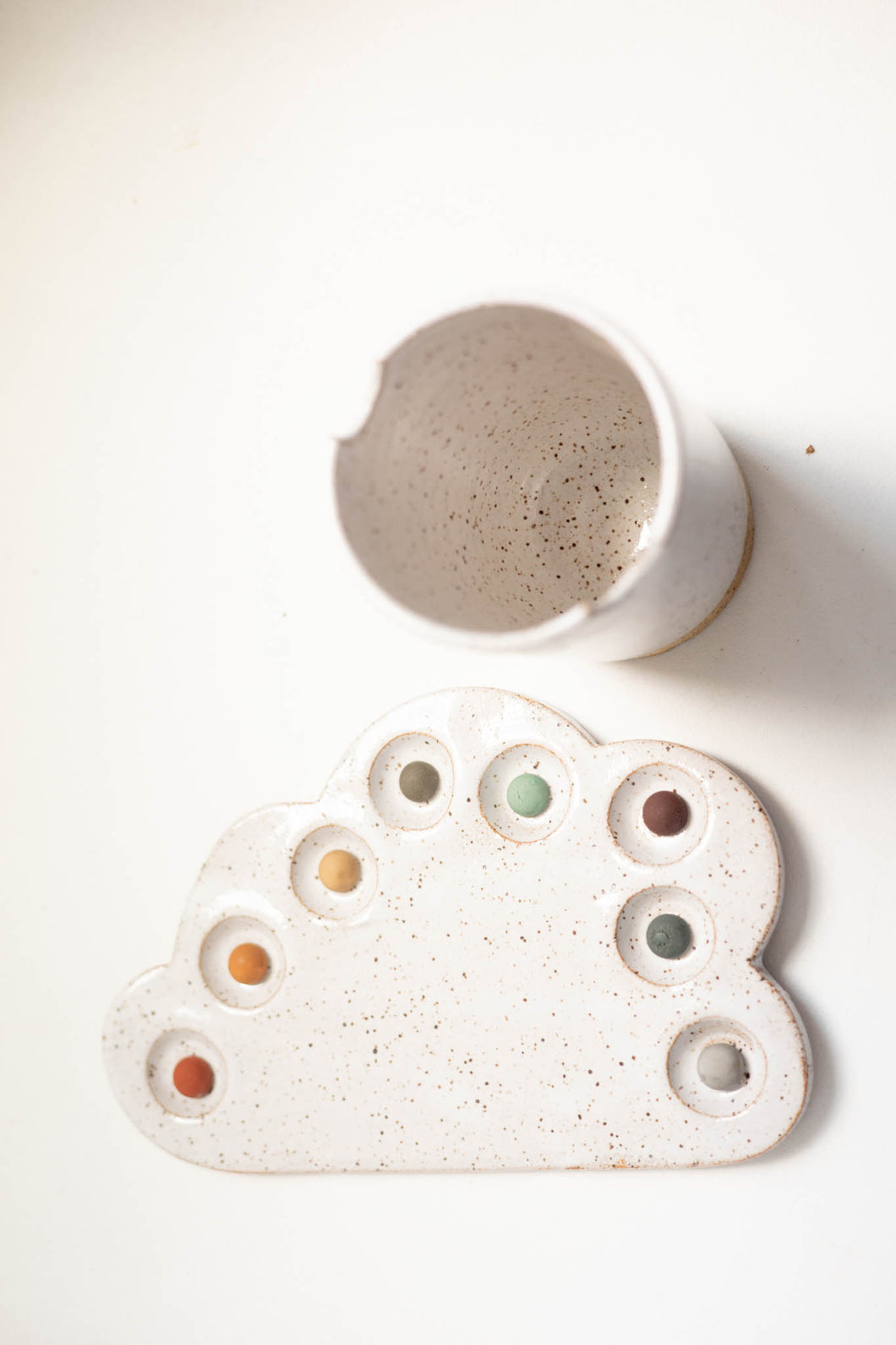 miss painterly simple mixing cloud palette set: handmade ceramic painting palette
