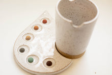 Load image into Gallery viewer, miss painterly modern palette + brush cup set: handmade ceramic painting palette

